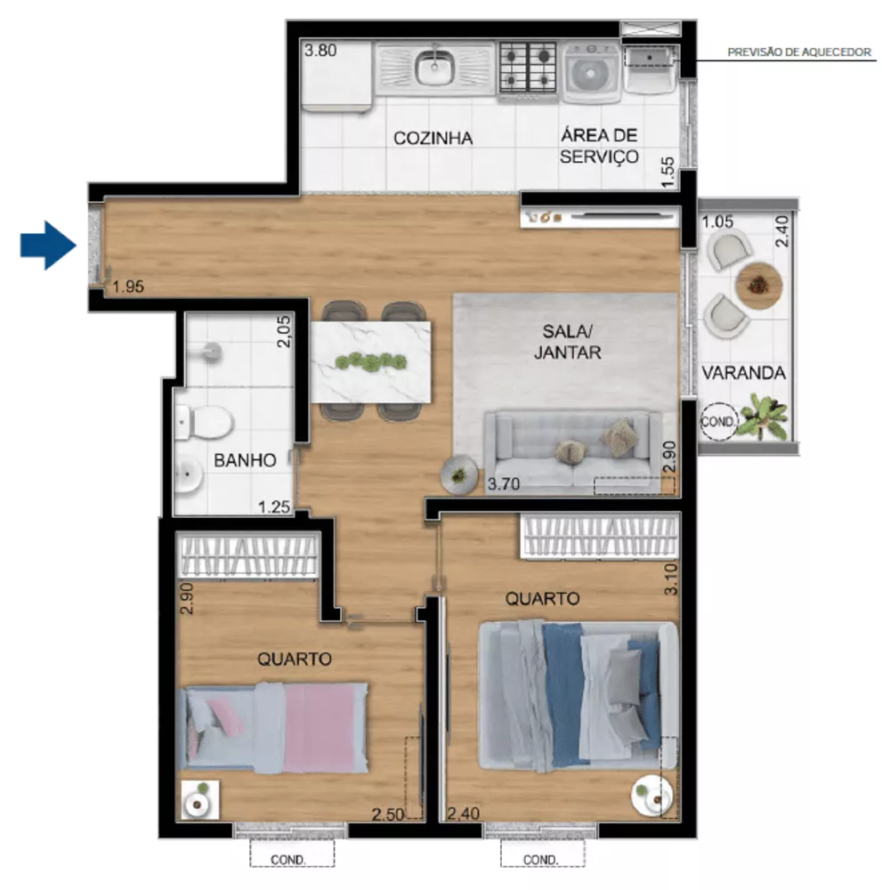Apartamento, 2 quartos, 46 m² - Foto 20