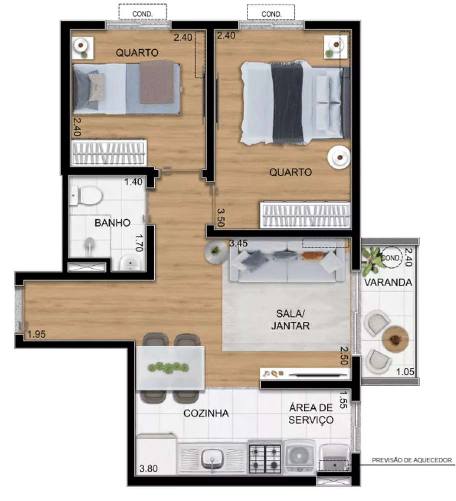 Apartamento, 2 quartos, 46 m² - Foto 19