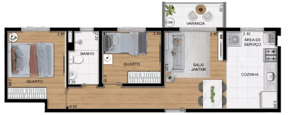 Apartamento, 2 quartos, 46 m² - Foto 16