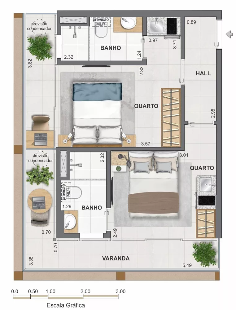 Cobertura, 1 quarto, 67 m² - Foto 57