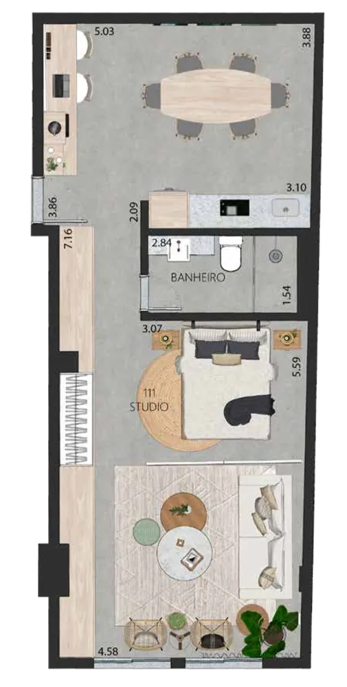 Apartamento, 1 quarto, 59 m² - Foto 91