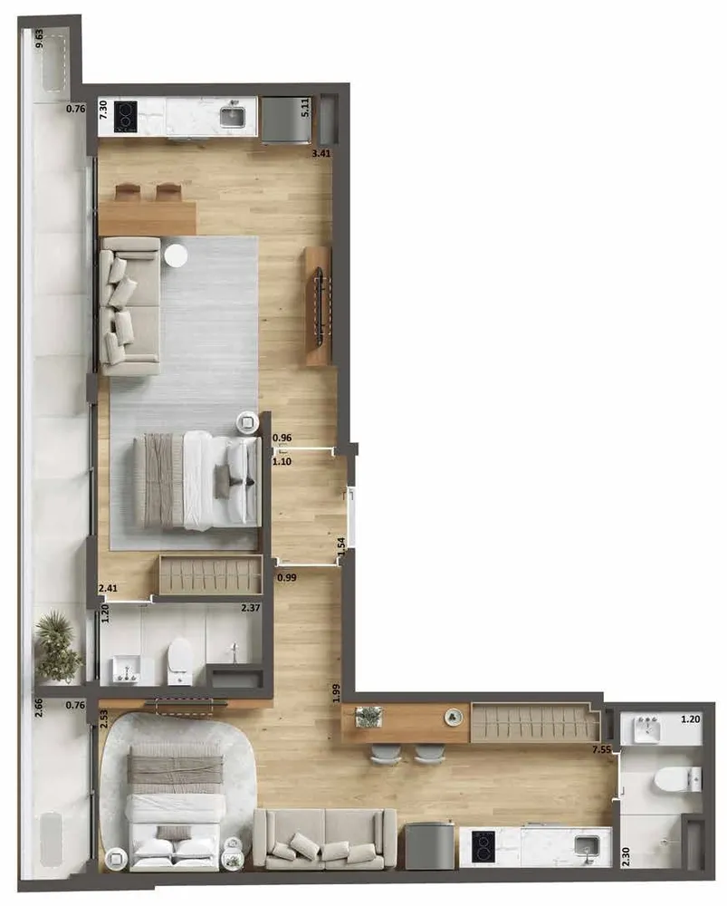 Apartamento, 1 quarto, 39 m² - Foto 50