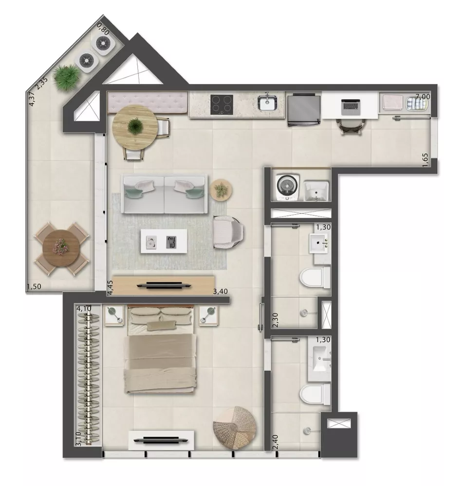 Apartamento, 1 quarto, 52 m² - Foto 8