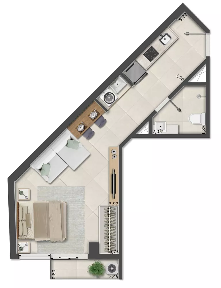 Apartamento, 1 quarto, 52 m² - Foto 50