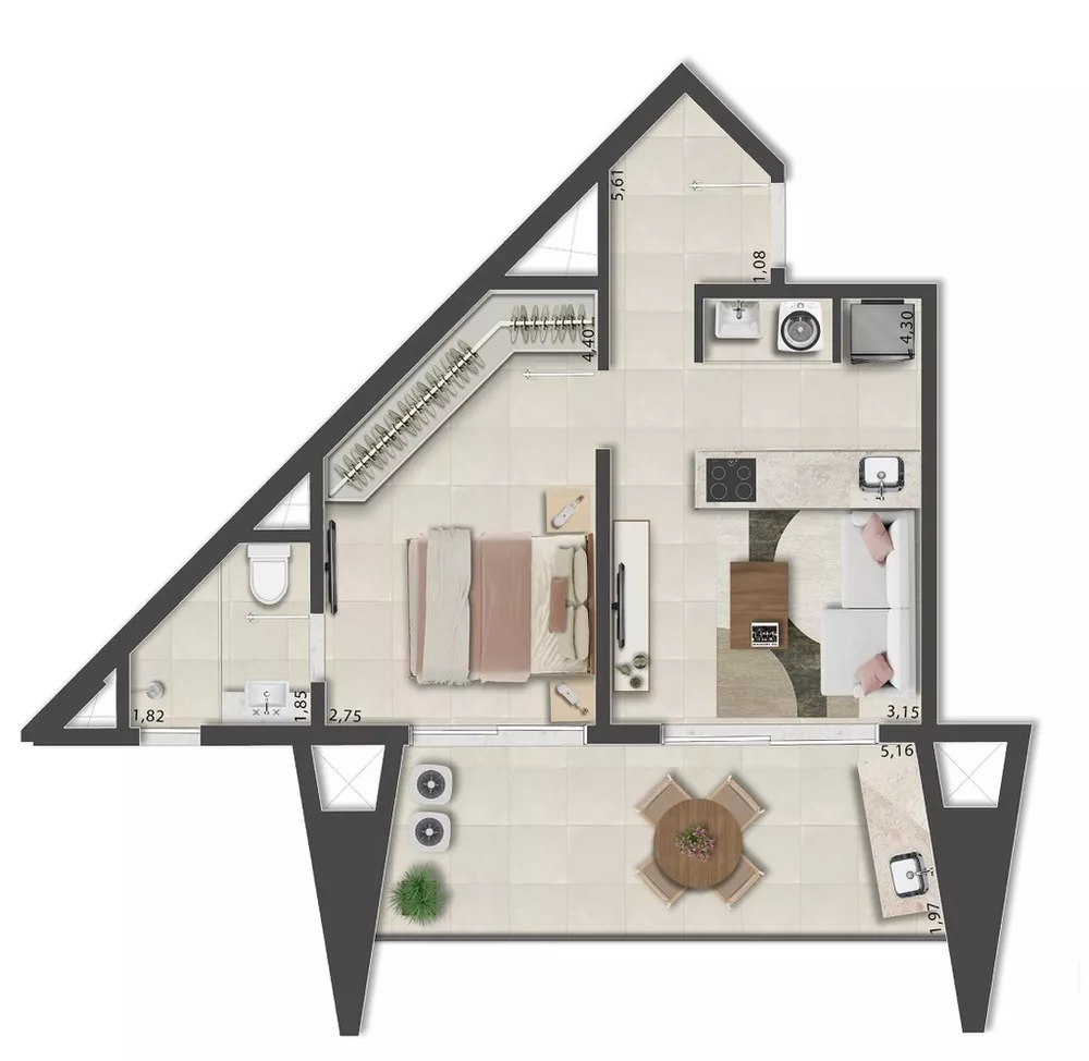 Apartamento, 1 quarto, 52 m² - Foto 54