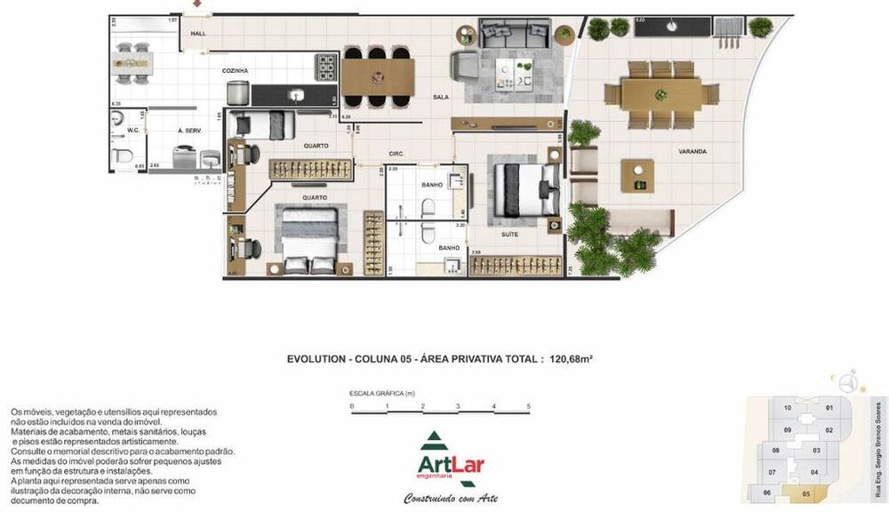 Apartamento à venda com 3 quartos, 119m² - Foto 7