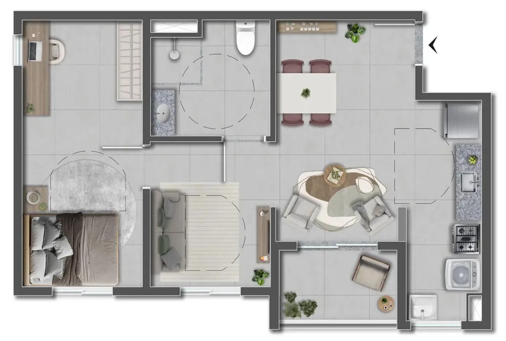 Apartamento, 2 quartos, 53 m² - Foto 3