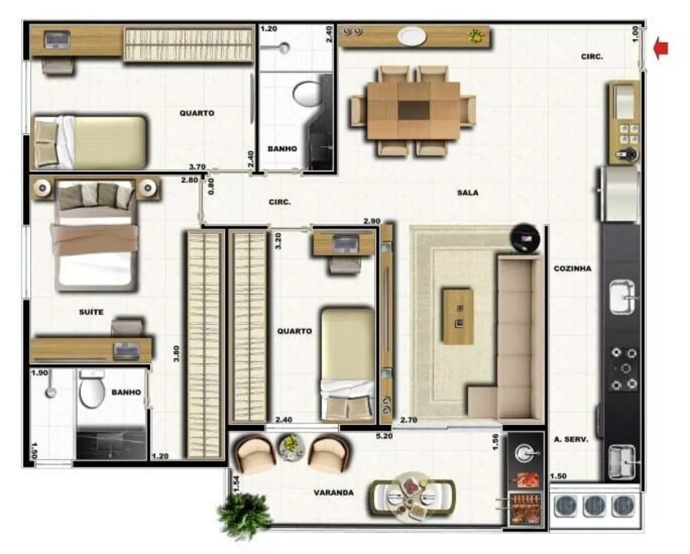 Cobertura, 3 quartos, 119 m² - Foto 10