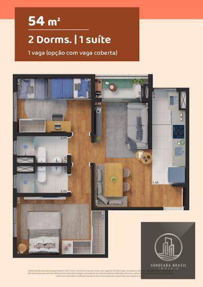 Apartamento, 2 quartos, 54 m² - Foto 3