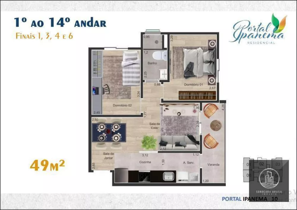 Apartamento à venda com 2 quartos, 56m² - Foto 5