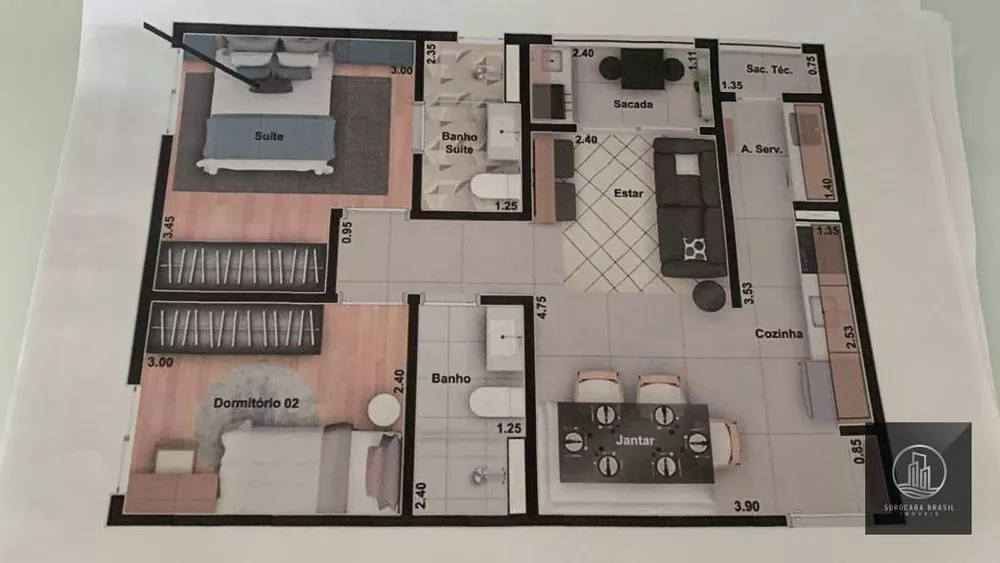 Apartamento para alugar com 2 quartos, 55m² - Foto 2