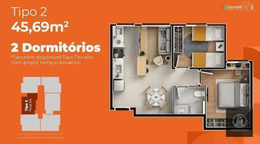 Apartamento, 2 quartos, 49 m² - Foto 2