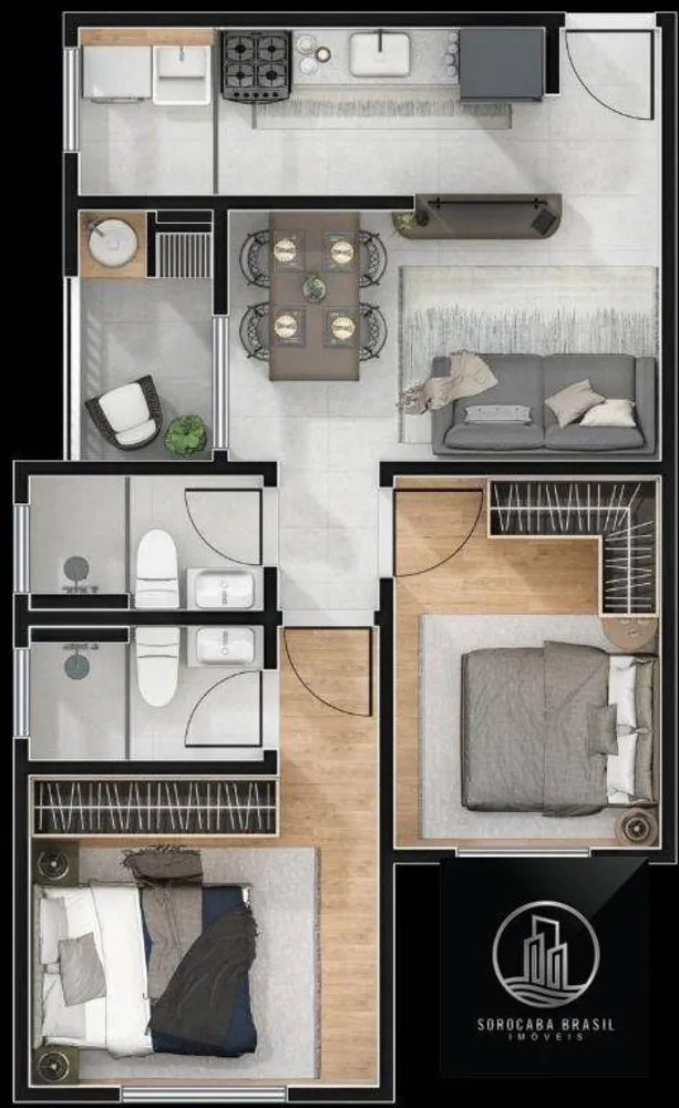 Apartamento, 2 quartos, 50 m² - Foto 3