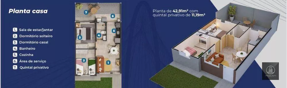 Casa de Condomínio à venda com 2 quartos, 47m² - Foto 2