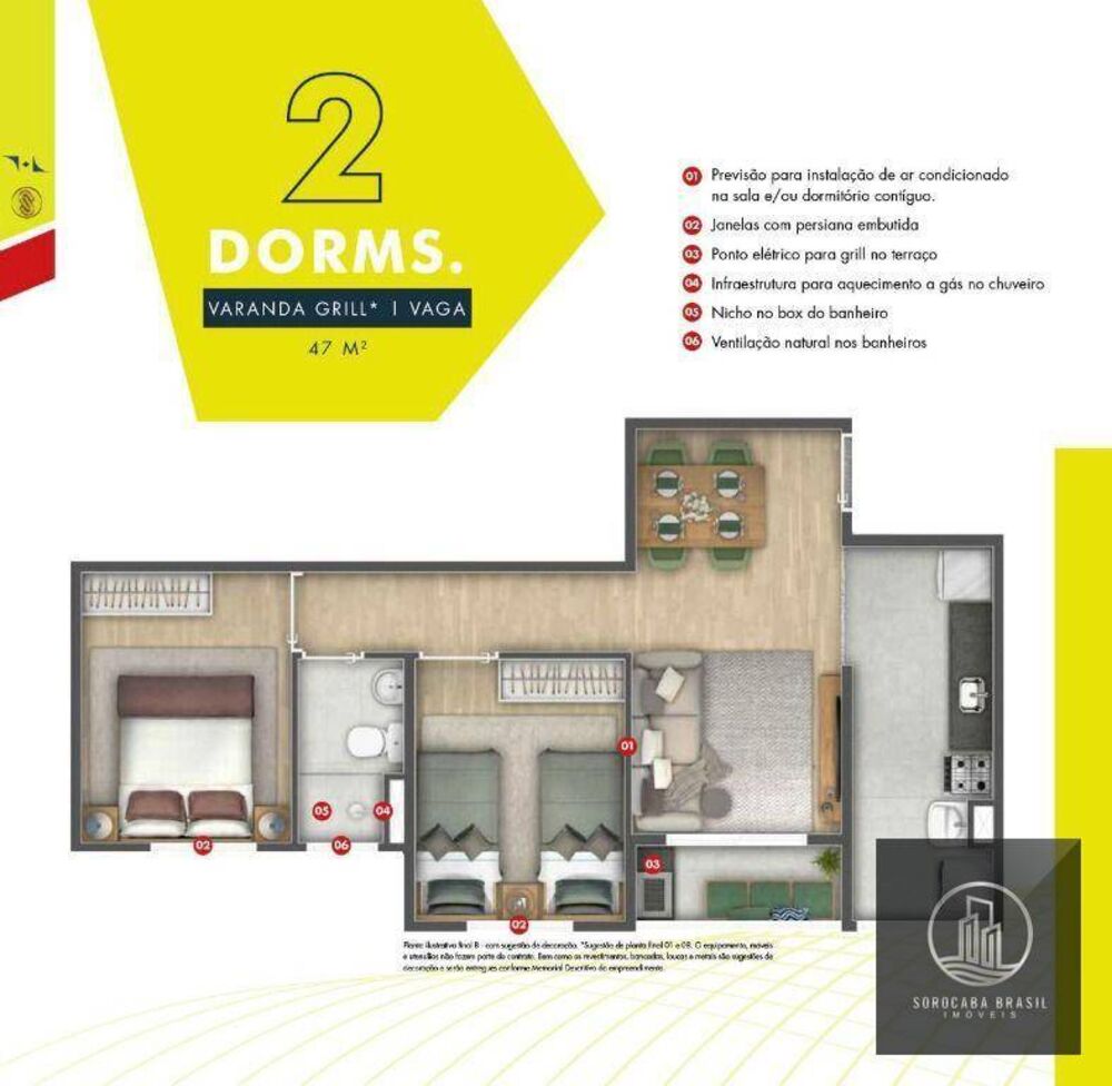 Apartamento, 2 quartos, 47 m² - Foto 3