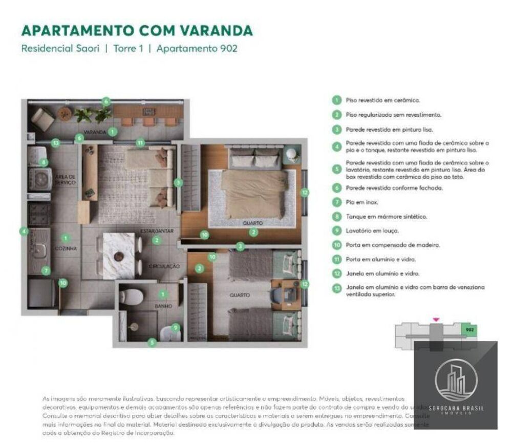 Apartamento à venda com 2 quartos, 43m² - Foto 3