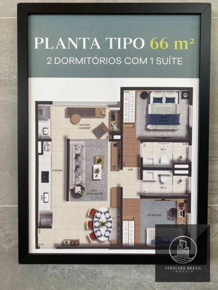 Apartamento à venda com 2 quartos, 66m² - Foto 3