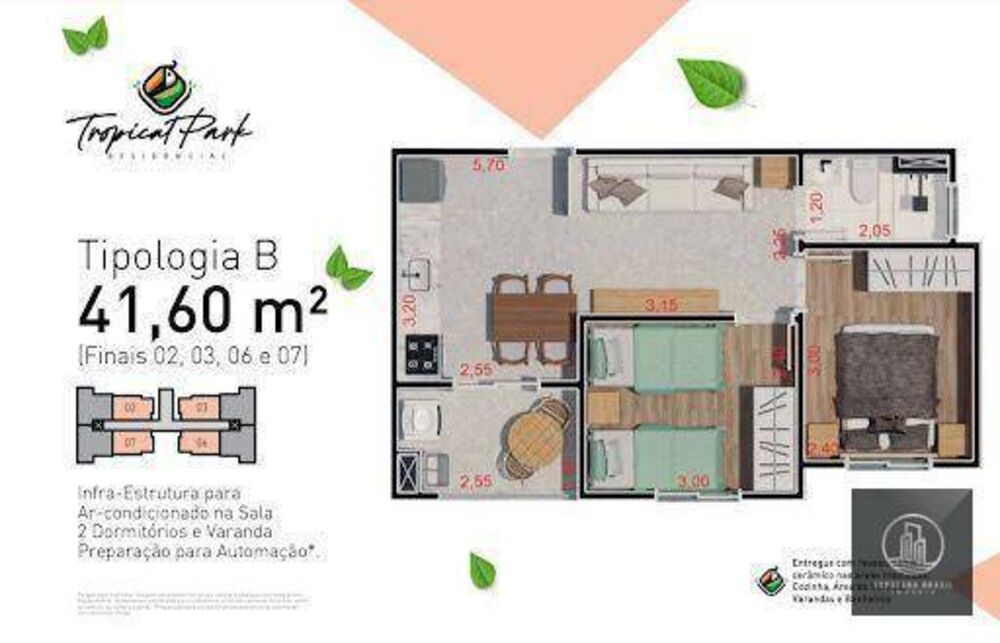Apartamento à venda com 2 quartos, 47m² - Foto 2