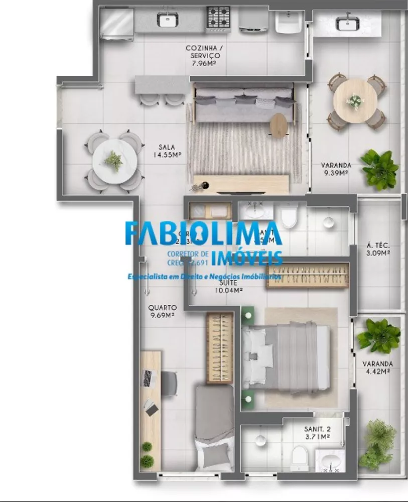 Apartamento, 2 quartos, 69 m² - Foto 1