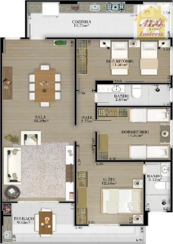Apartamento, 2 quartos, 85 m² - Foto 8