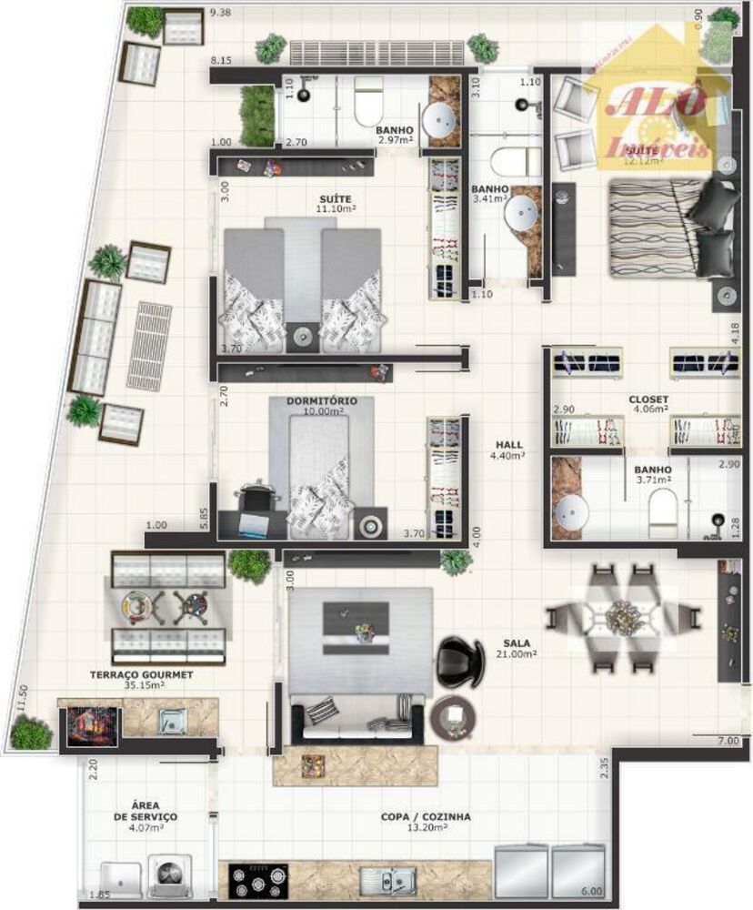 Apartamento, 3 quartos, 139 m² - Foto 6
