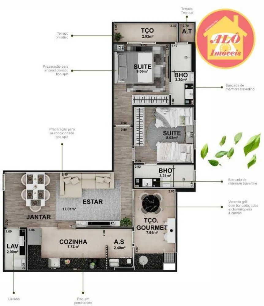 Apartamento, 2 quartos, 74 m² - Foto 5