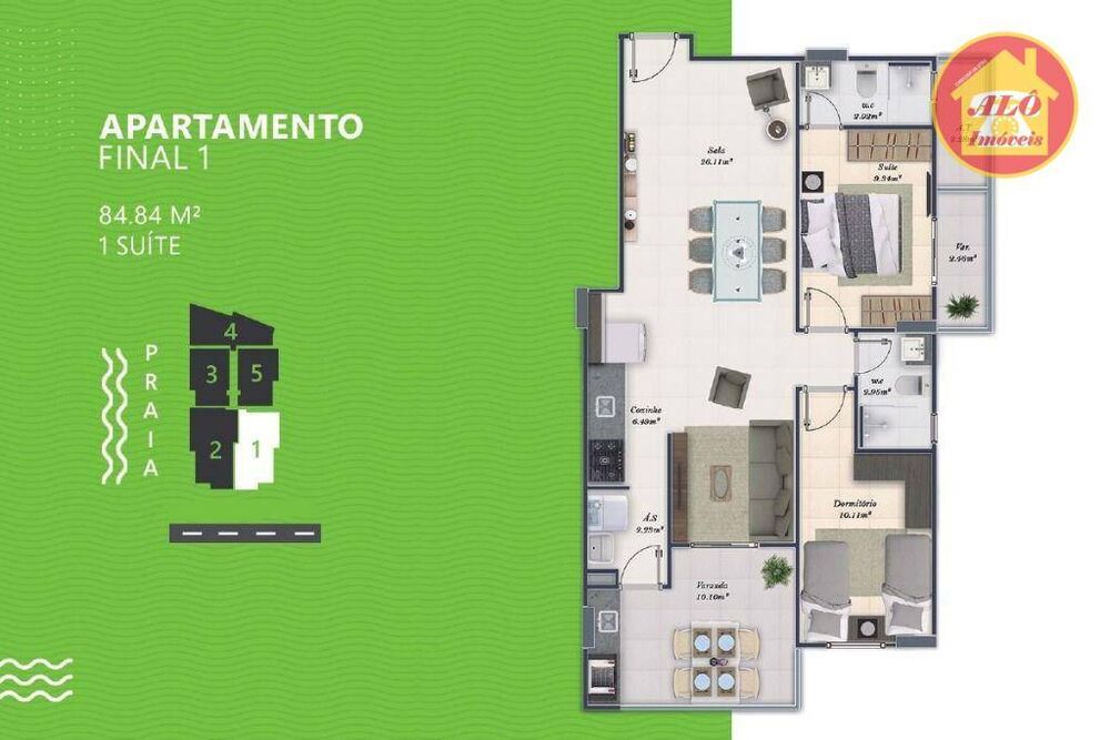 Apartamento à venda com 2 quartos, 84m² - Foto 6