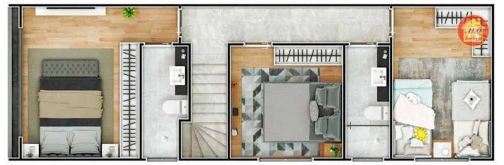 Sobrado, 3 quartos, 100 m² - Foto 1