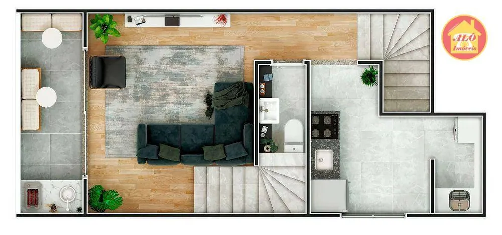 Sobrado, 3 quartos, 100 m² - Foto 2