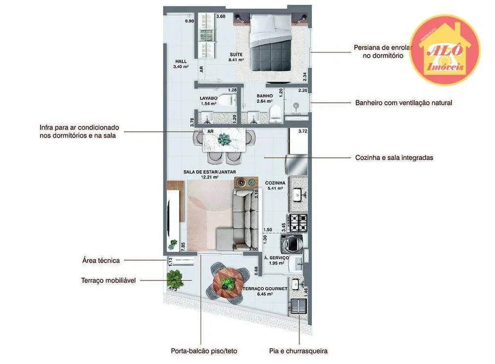 Apartamento, 2 quartos, 47 m² - Foto 2