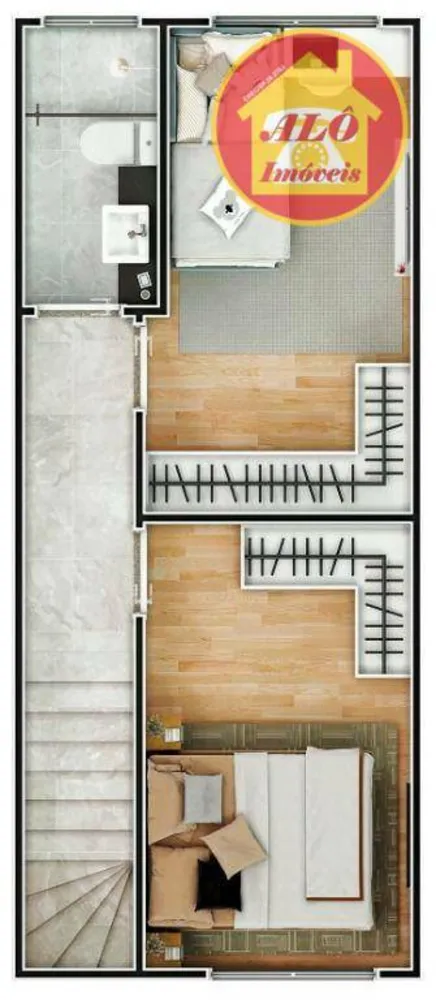 Sobrado, 2 quartos, 68 m² - Foto 2