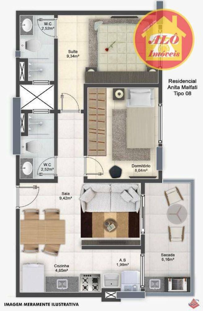Apartamento, 2 quartos, 54 m² - Foto 9