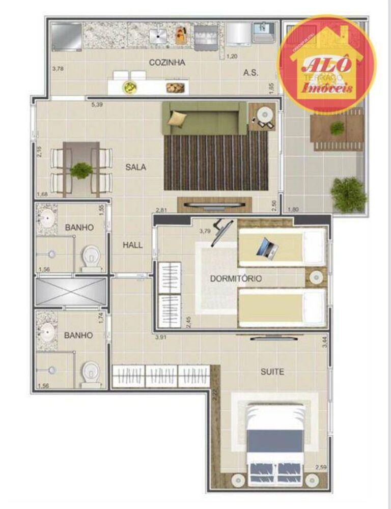Apartamento, 2 quartos, 71 m² - Foto 2