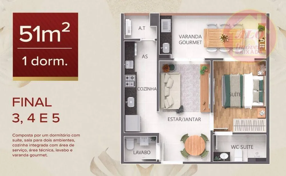 Apartamento, 1 quarto, 51 m² - Foto 4