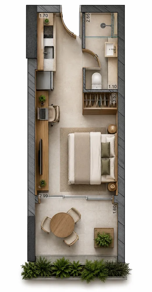 Apartamento, 1 quarto, 27 m² - Foto 1