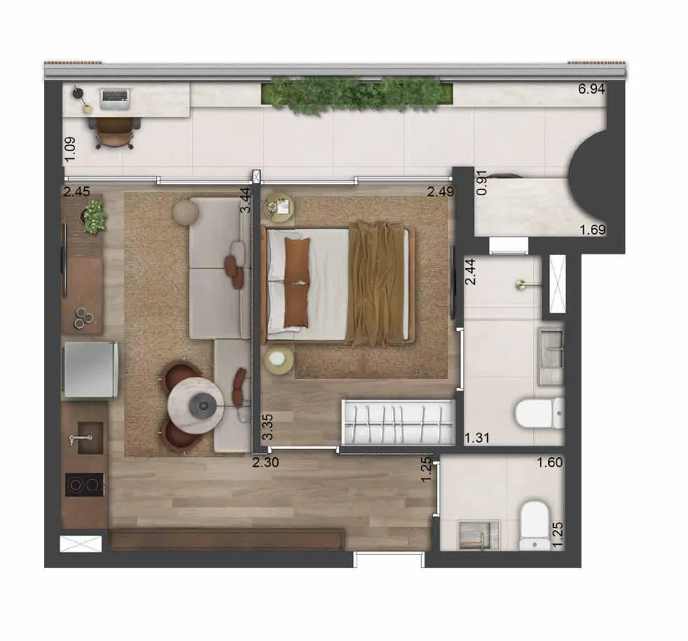 Apartamento, 1 quarto, 40 m² - Foto 4