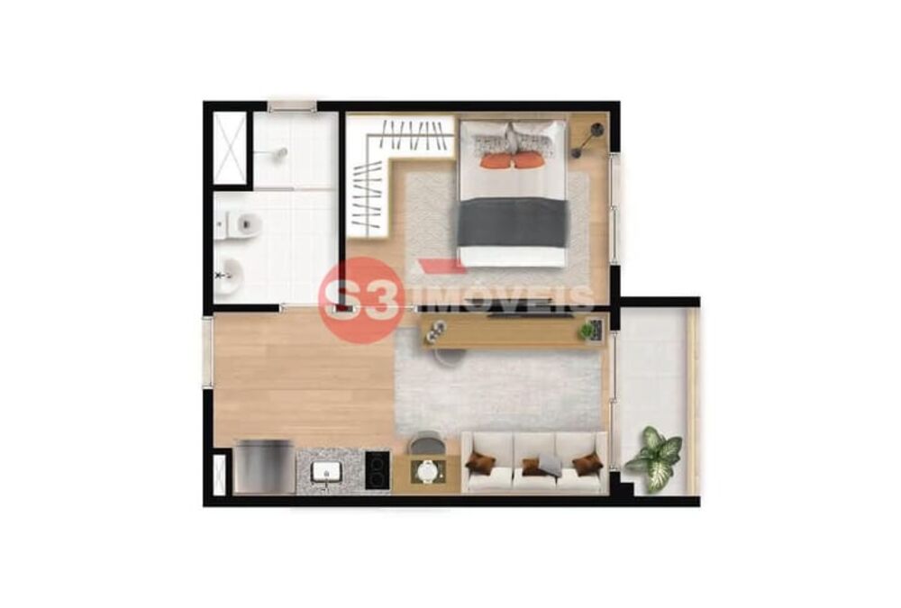 Apartamento, 1 quarto, 28 m² - Foto 3