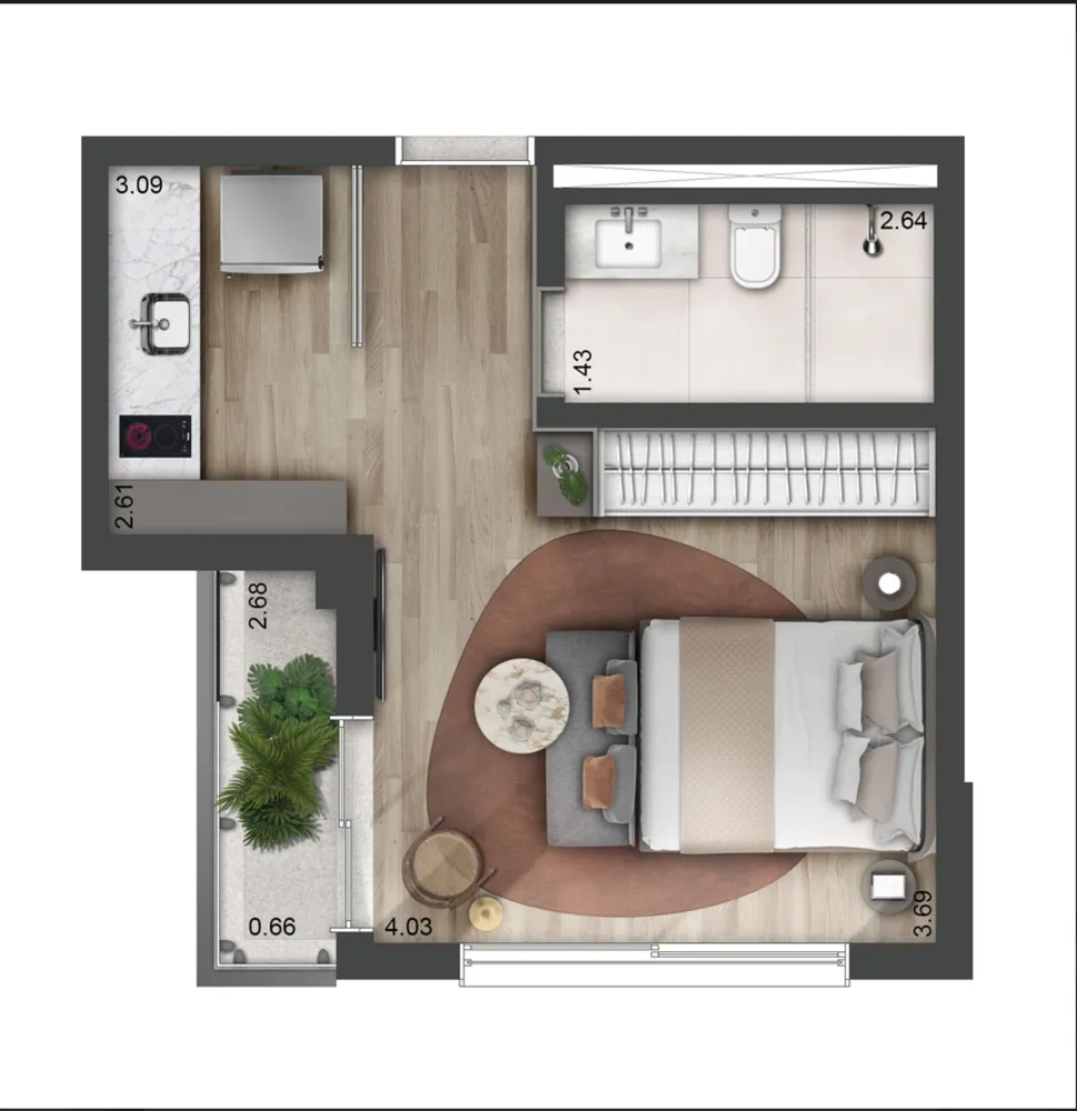 Apartamento, 1 quarto, 34 m² - Foto 4