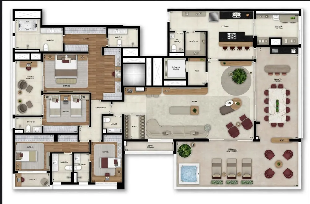 Cobertura, 4 quartos, 340 m² - Foto 2