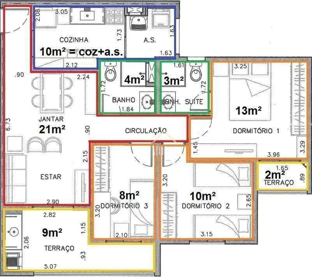 Apartamento, 3 quartos, 80 m² - Foto 2