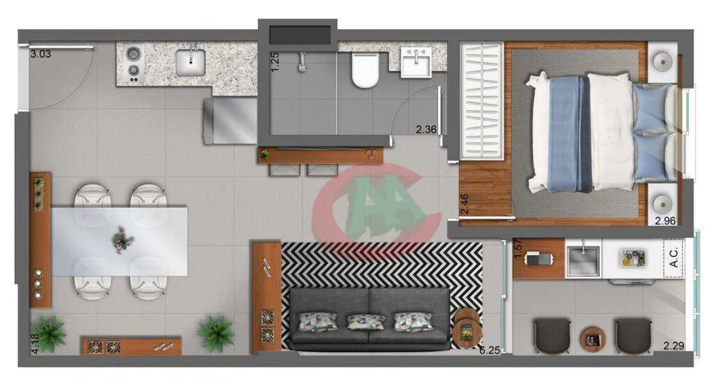 Apartamento, 1 quarto, 40 m² - Foto 7