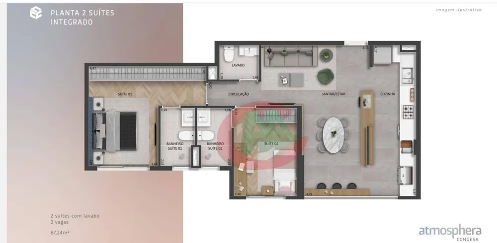 Apartamento, 2 quartos, 67 m² - Foto 6