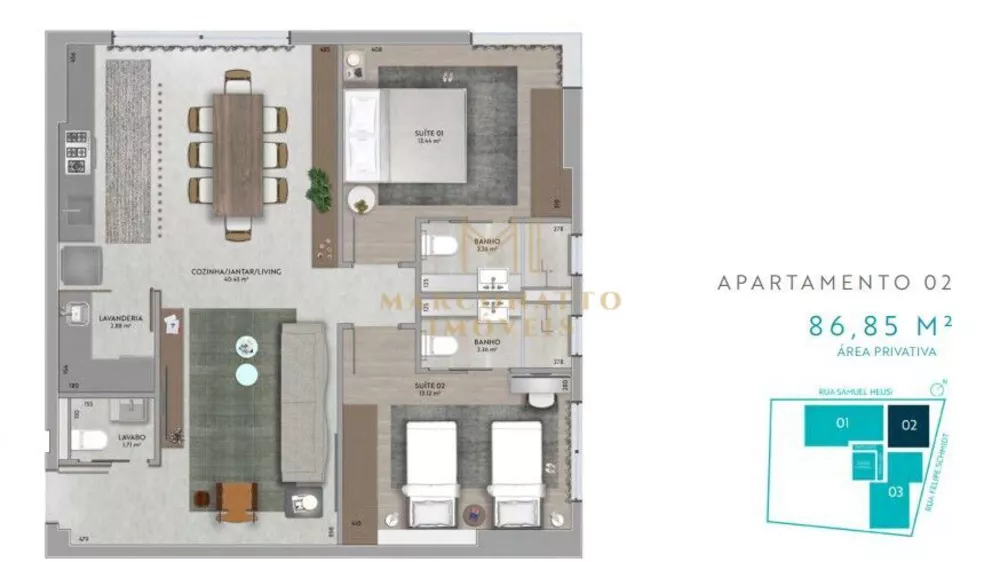 Apartamento, 2 quartos, 86 m² - Foto 1