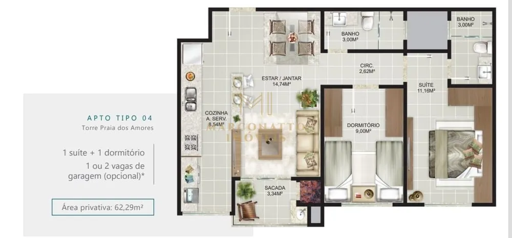 Apartamento, 2 quartos, 62 m² - Foto 8