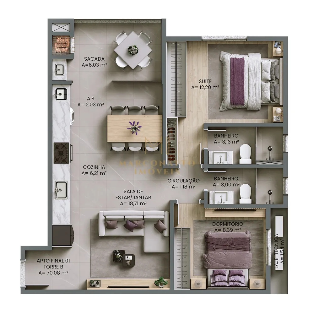 Apartamento, 2 quartos, 71 m² - Foto 10