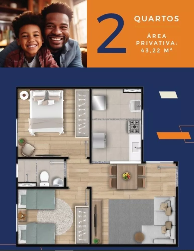 Apartamento, 2 quartos, 43 m² - Foto 8