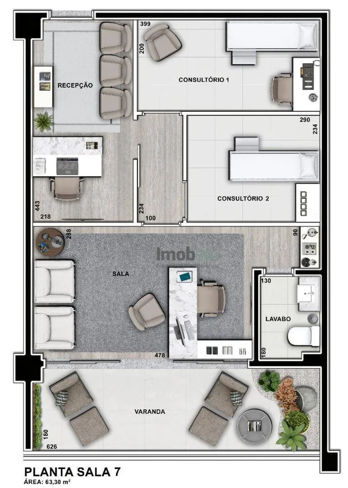 Sala-Conjunto, 74 m² - Foto 2