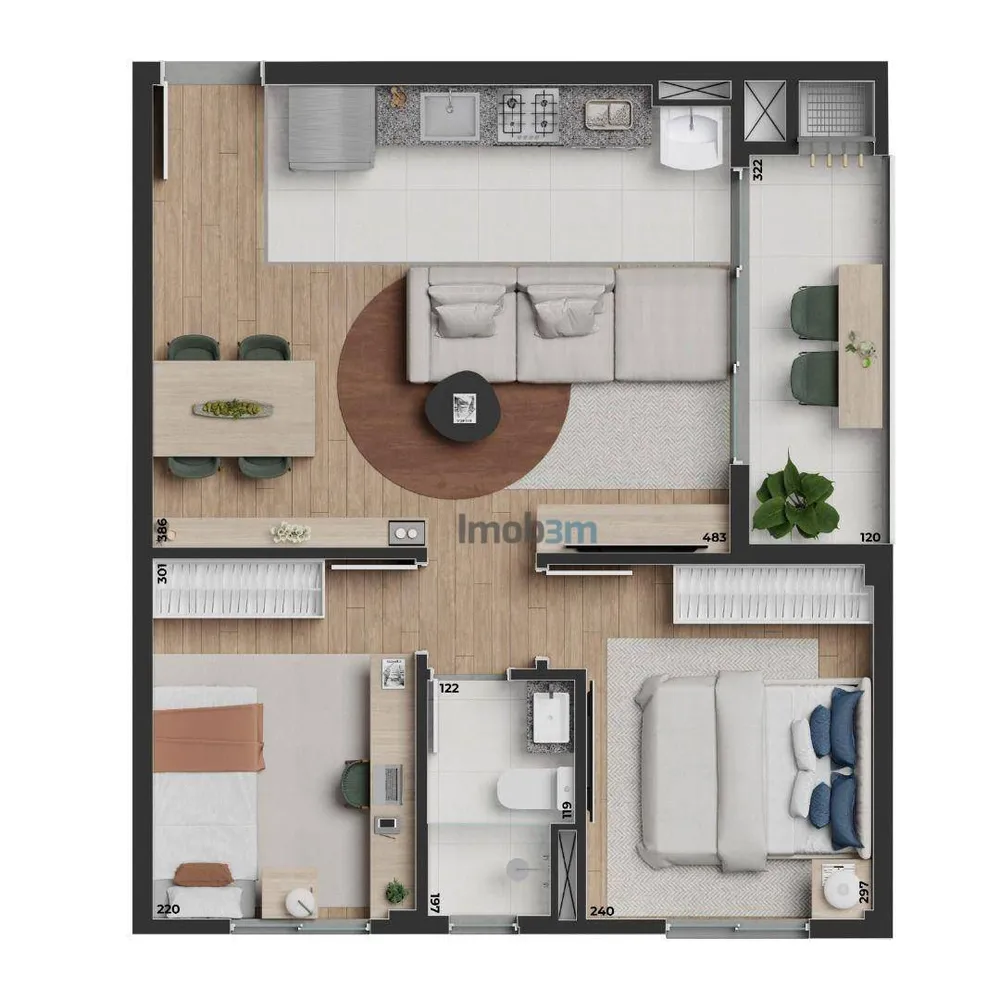Apartamento, 2 quartos, 34 m² - Foto 2