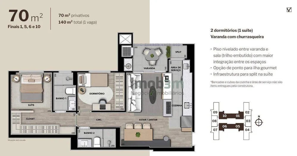 Apartamento, 2 quartos, 70 m² - Foto 8