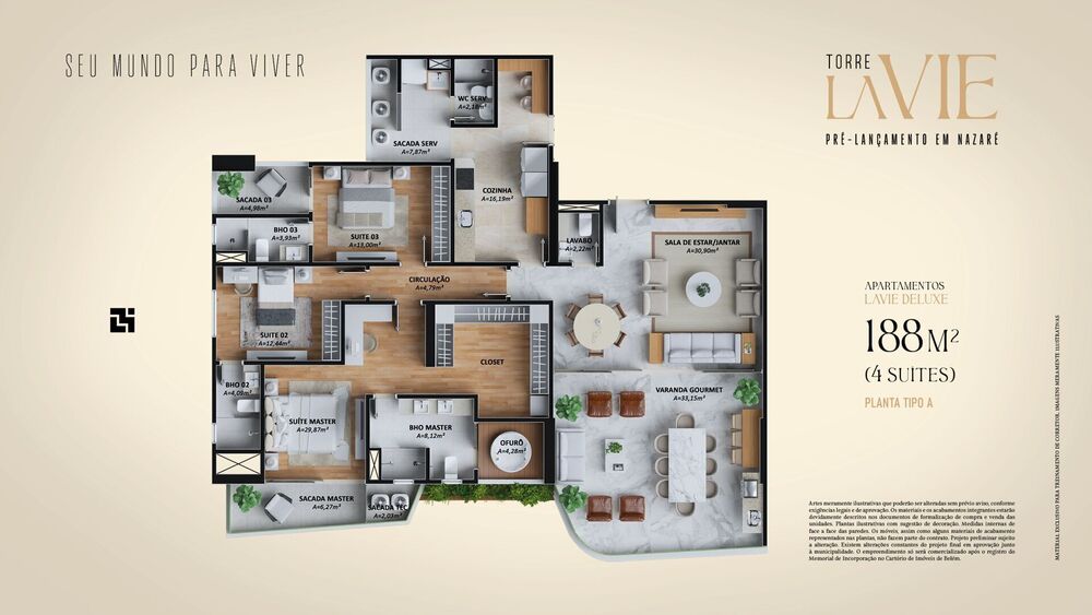 Apartamento, 4 quartos, 188 m² - Foto 2